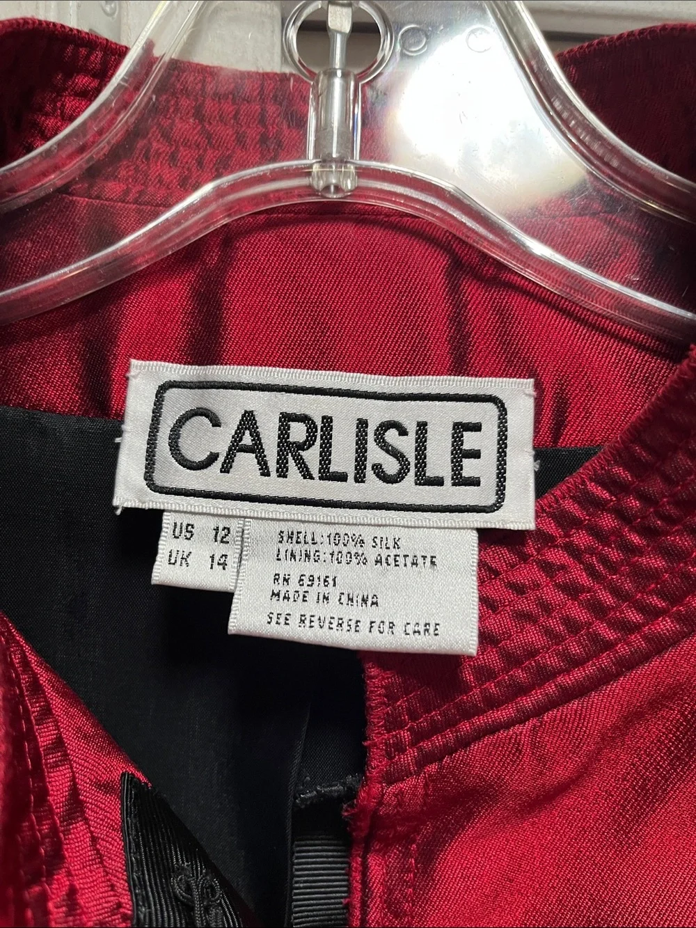 Carlisle Satin Red Zip-Front Blazer and Pants Set